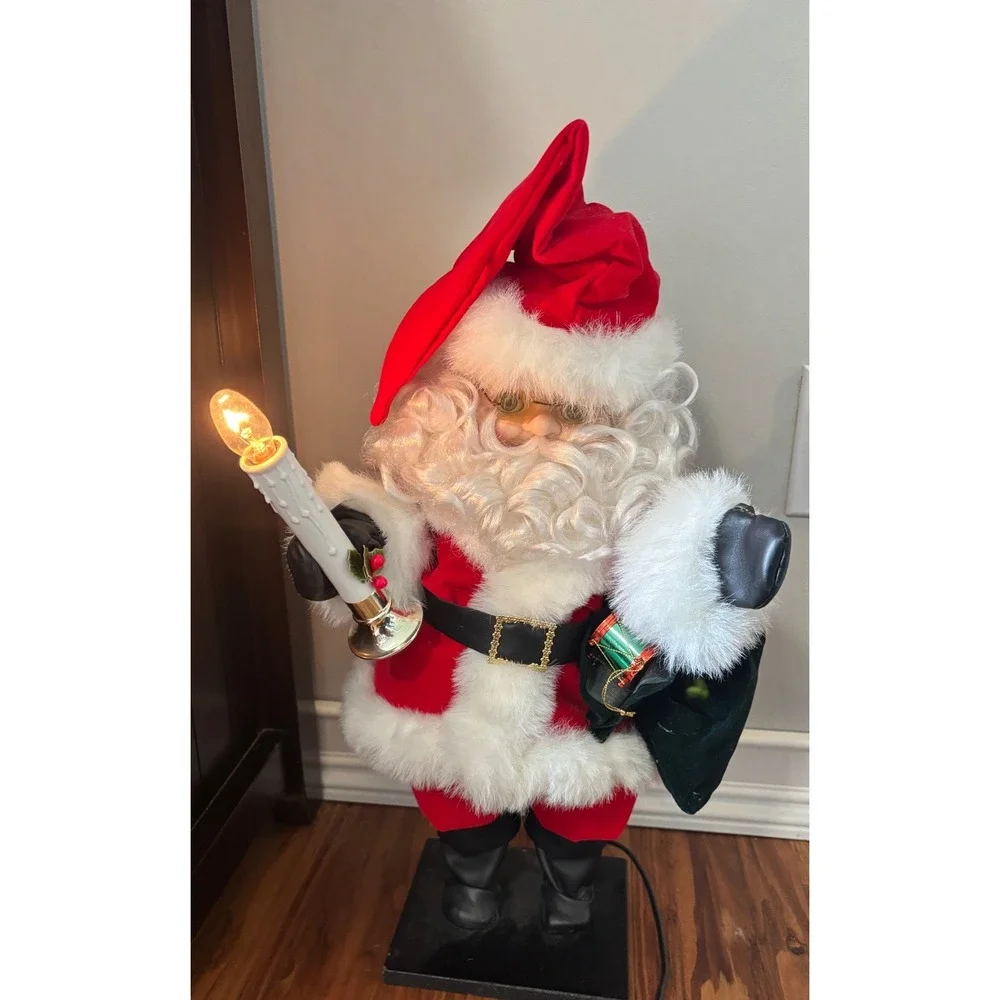 Vintage Animated Santa‎ Claus 20 Inch Motion Christmas Figure Lighted Candle